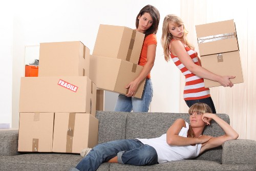 Charity donation items prepared for reuse from storage operations